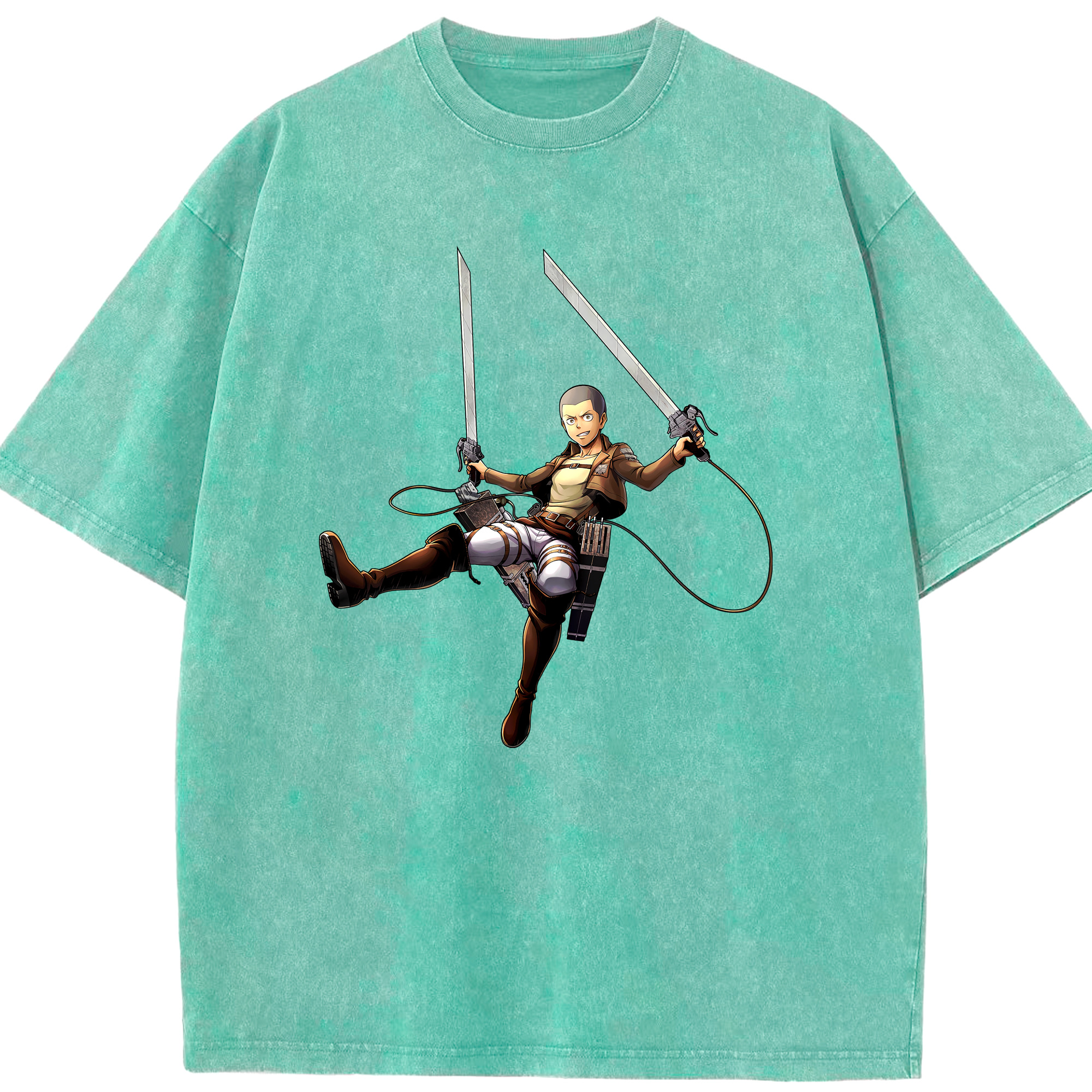 （画像用） 進撃の巨人 コニー·スプリンガー Attack on Titan Connie Springer 綿100% ヴィンテージ風 半袖Tシャツ（フロントプリント）